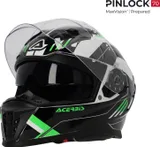 Acerbis Casco X-Way graphic negro verde S, foto 2