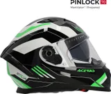 Acerbis Casco X-Way graphic negro verde S, foto 4
