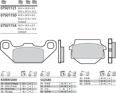 Pastillas de freno Brembo 07SU1132 genuinas, orgánico