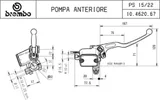 Brembo Bomba de freno delantero Brembo PS 13 10462095, foto 2