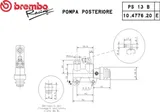 Brembo Bomba de freno trasera Brembo PS13 10477620 negra, foto 2