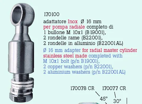 Adaptador para bomba de freno radial Frentubo
