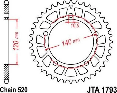 Corona de aluminio JT Sprockets