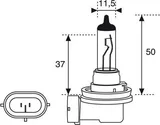 Amolux Lámpara para moto halógena H11 Amolux 52 12V 55W, foto 2
