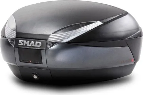 Baúl moto Shad SH48 gris oscuro y negro D0B48300