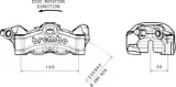 Brembo Pinza de freno delantera izquierda Brembo Stylema 920D02092 negra y roja 100mm, foto 3