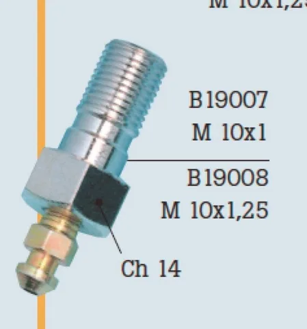 Tornillo purgador 10X1,25 zincado