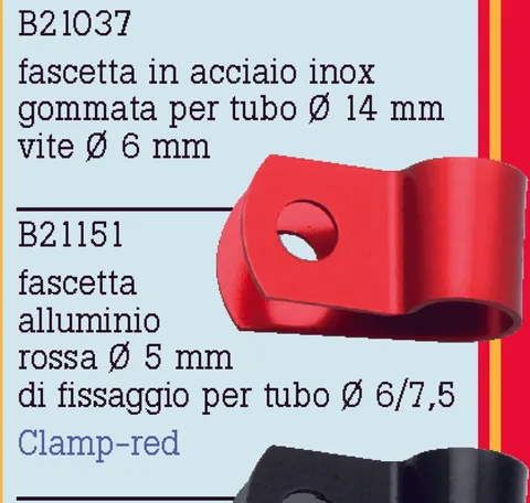 Abrazadera aluminio rojo
