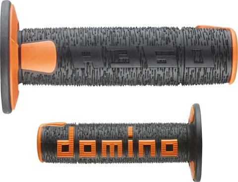 Puños Domino A360 Offroad negros naranj