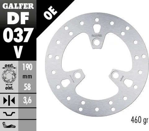 Disco de freno Galfer fijo 190x3.6mm