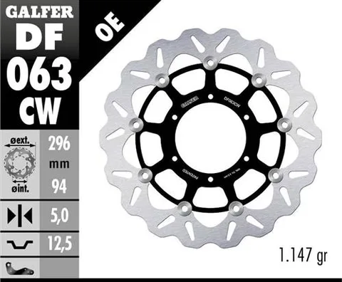 Disco Galfer Wave flotante completo (C. alu.)
