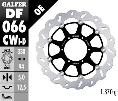 Disco Galfer Wave flotante completo izquierdo (C.