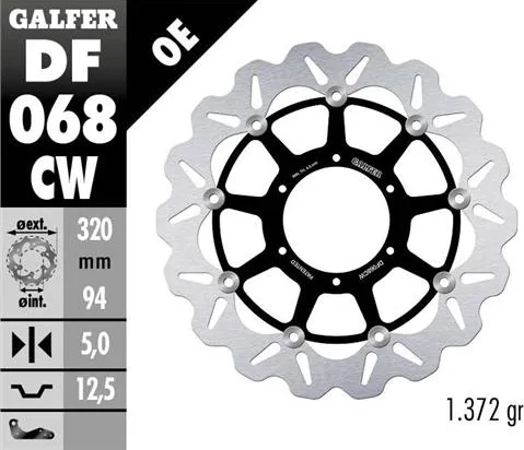 Disco Galfer Wave flotante completo (C. alu.)