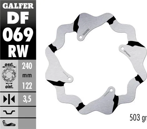 Disco Galfer Wave fijo ranurado 240x3.5mm