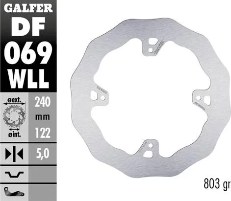 Disco Galfer Wave fijo sólido 240x5mm