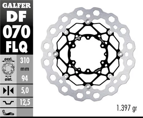 Disco Galfer flotante Qubic (C. acero) 310x5mm