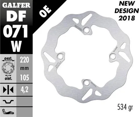 Disco Galfer Wave fijo 220x4mm