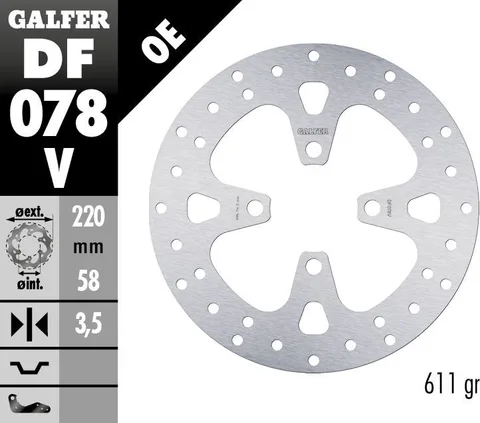 Disco de freno Galfer fijo 220x3.5mm