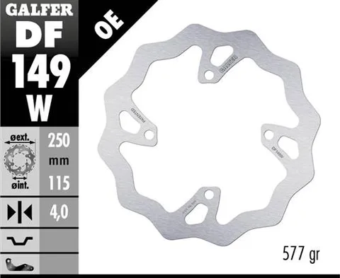 Disco Galfer Wave fijo 250x4mm