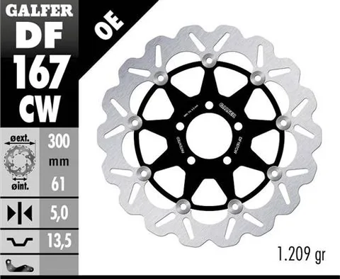 Disco Galfer Wave flotante completo (C. alu.)