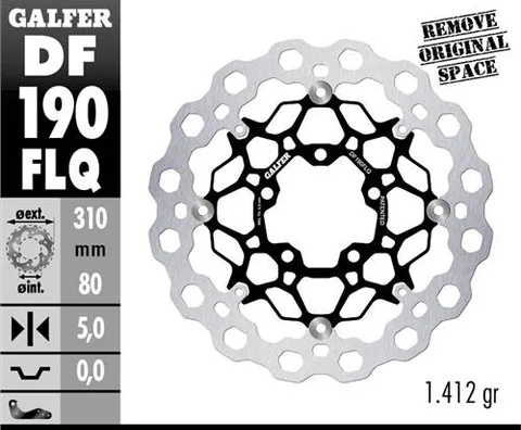 Disco Galfer flotante Qubic (C. acero) 310x5mm