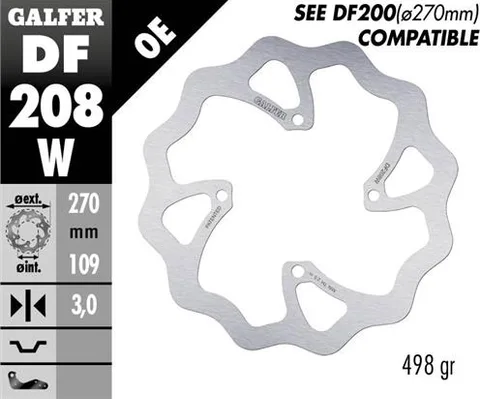 Disco Galfer Wave fijo sobre medida 270x3mm