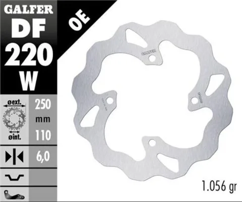 Disco Wave fijo 250X6MM