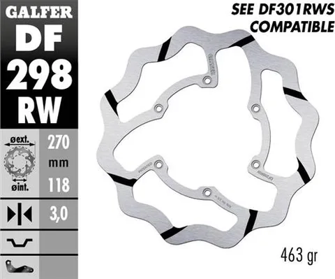 Disco Galfer Wave fijo ranurado 270x3mm