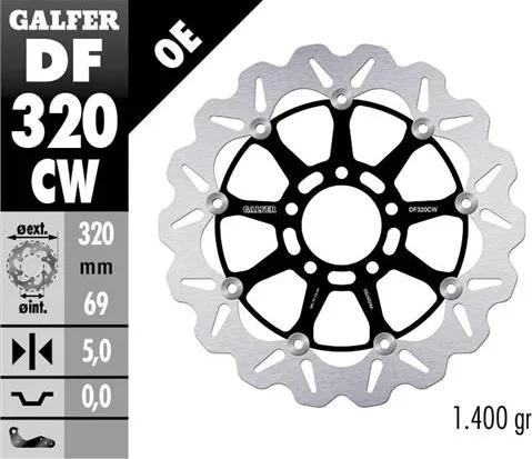 Disco Galfer Wave flotante completo (C. alu.)