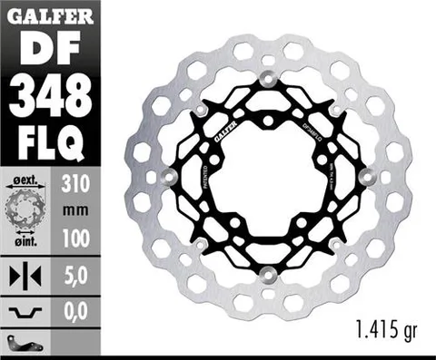 Disco Galfer flotante Qubic (C. acero) 310x5mm