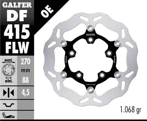 Disco Galfer Wave flotante (C. acero) 270x4.5mm