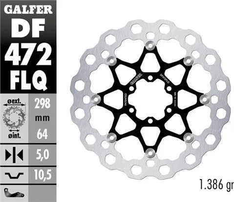 Disco Galfer Flotante Qubic (C. Acero) 300x5mm
