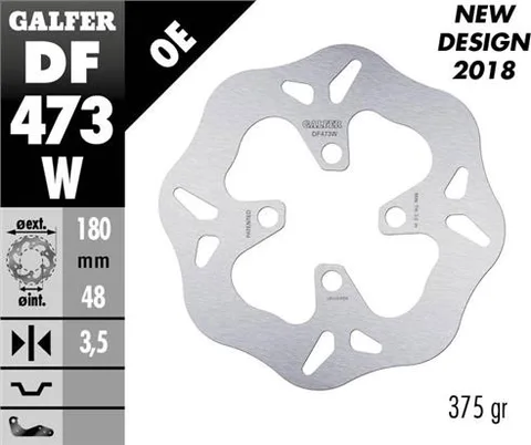 Disco Galfer Wave Fijo 180x3.5mm