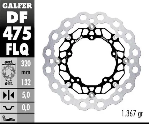 Disco Galfer Flotante Qubic (C. Acero) 320x5mm