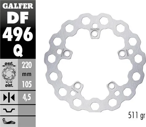 Disco Galfer Fijo Qubic 220x4.5mm
