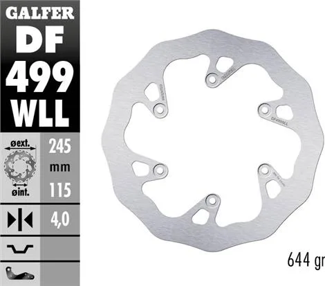 Disco Galfer Wave Fijo Slido 245X4mm