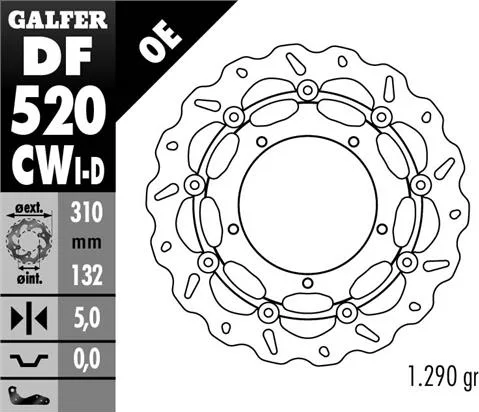 Disco Galfer Wave Flotante Completo Izquierdo (C.