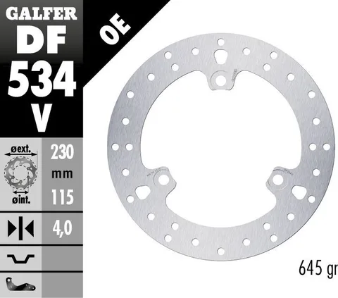 Disco de freno Galfer fijo 230x4mm