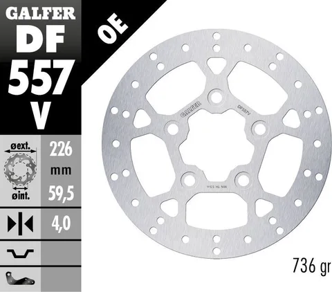 Disco de freno Galfer fijo 226x4mm