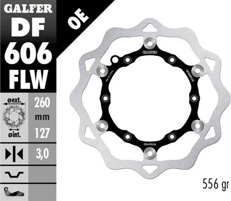 Disco Galfer Wave flotante (C. acero) 260x3.2mm