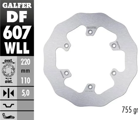 Disco Galfer Wave fijo sólido 220x5mm