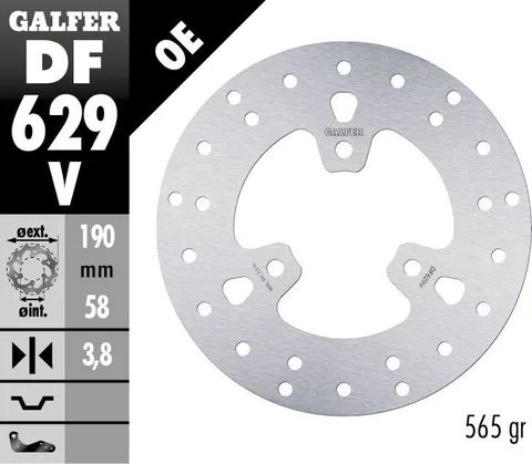 Disco de freno Galfer fijo 190x3.8mm