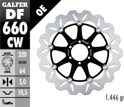 Disco Galfer Wave flotante completo (C. alu.)