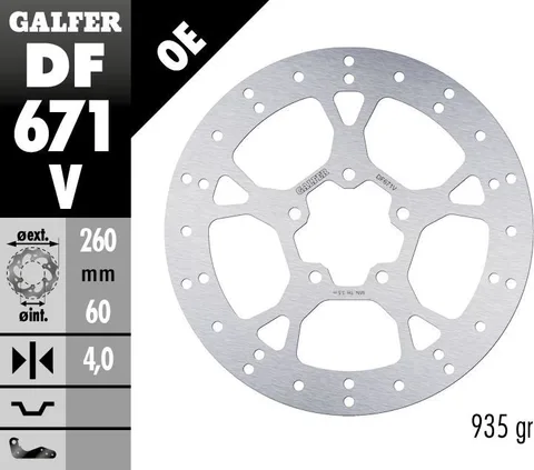 Disco de freno Galfer fijo 260x4mm