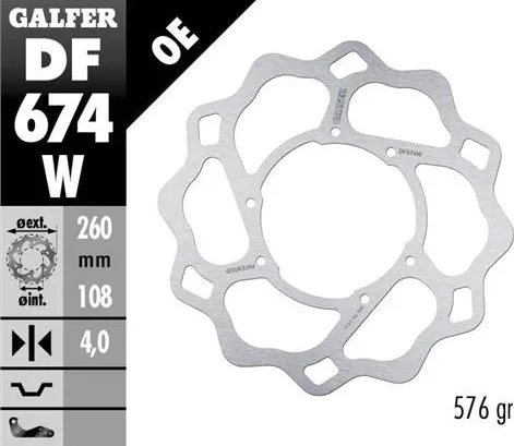 Disco Galfer Wave fijo 260x4mm