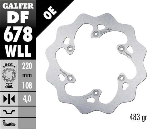 Disco Galfer Wave fijo sólido 220x4mm