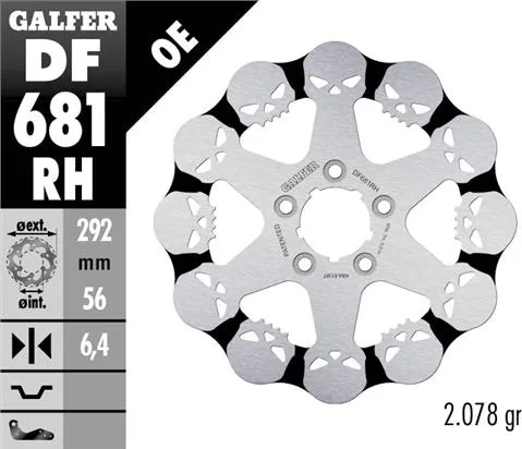 Disco Galfer Wave Skull Design fijo 292x6.4mm