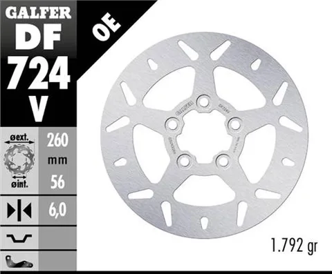 Disco Galfer Round Fijo 260x6mm