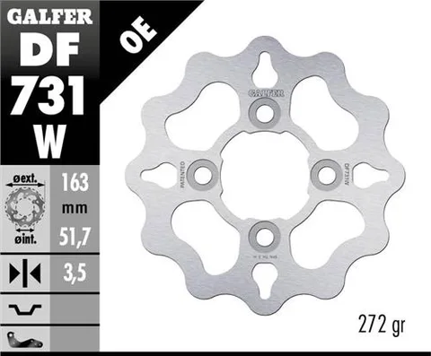 Disco Galfer Wave Fijo 163x3.5mm