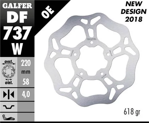 Disco Galfer Wave Fijo 220x4mm